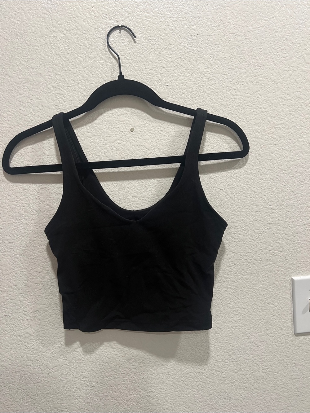 lululemon athletica Black Scoop Neck Cropped Tank